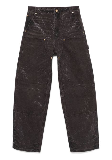 Grey crystal-embellished jeans Alexander wang - women ALEXANDER WANG | Jeans | 1WC4244499901